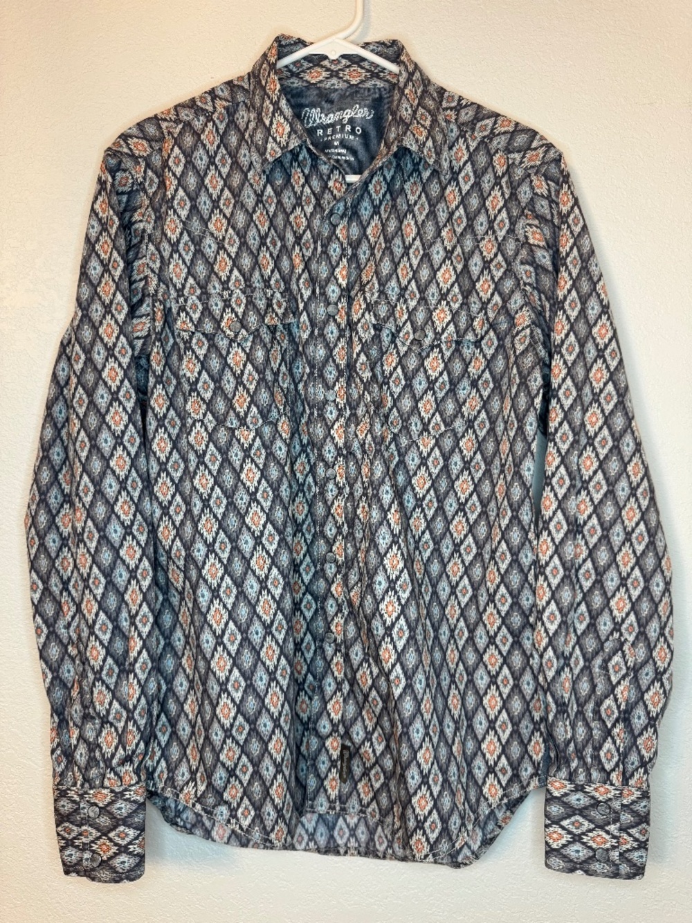 Wrangler Retro Premium Aztec Pearl Snap Shirt Mens M
